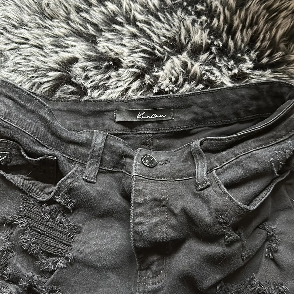 Distressed Black Jean Shorts - Picture 4 of 8